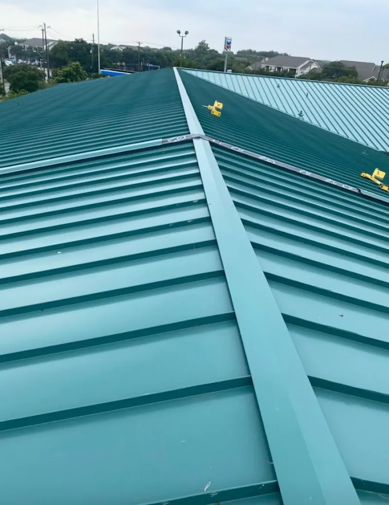 Green commercial metal roof ridge and valley for Metal Roof Repair in Bath